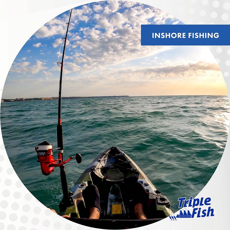 Triple Fish 100% Fluorocarbon Fishing Leader - Clear Invisible Strong and Heavy Duty Highly Abrasion Resistant, Fast Sinking Freshwater & Saltwater - Image 3